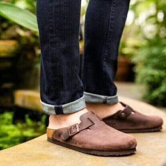 Birkenstock Soft Footbed Boston Clog Oiled Leather Habana EU 42 Mens US 9- 9.5 R - Picture 1 of 9